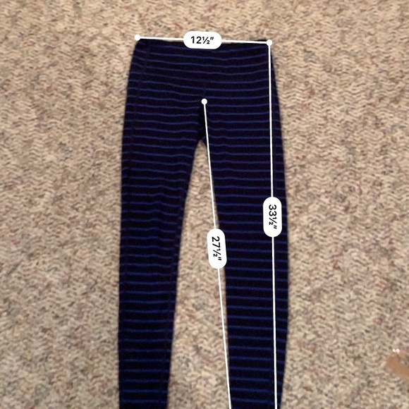 Athleta Blue Striped Chaturanga Leggings Tights - Picture 8 of 8